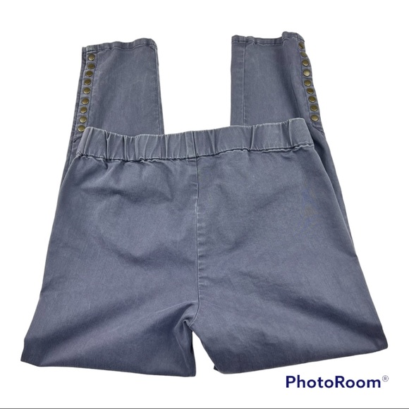 SOFT SURROUNDINGS Metro Leggings Jeggings Snaps M 12 Blue Gray - Picture 7 of 11